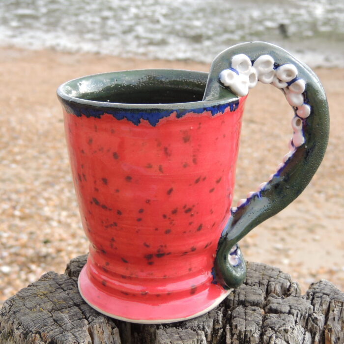 Octopus handled Aqua Mug - Image 2